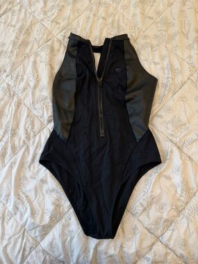 Rip Curl Black One-Piece Zip Front Swimsuit